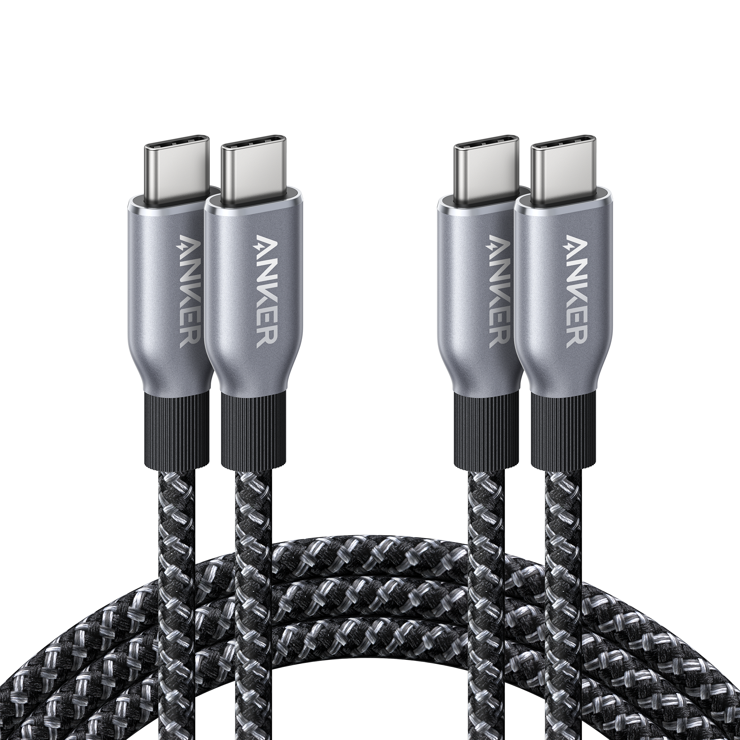 Anker Prime USB-C to USB-C Cable (240W, Upcycled-Braided, 2-Pack)