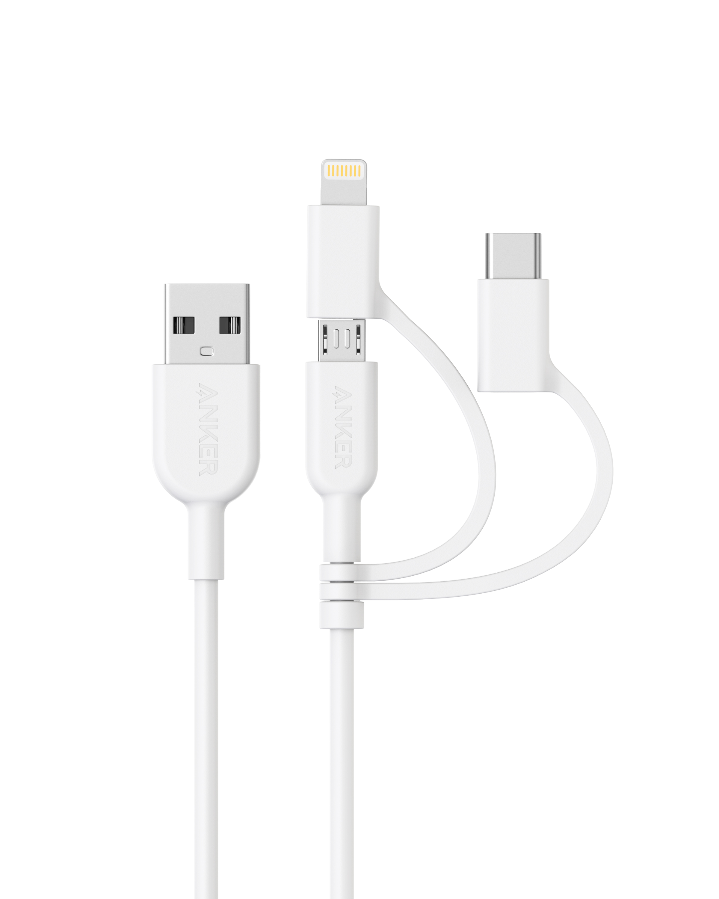 Anker multi-port cable with USB, Lightning for efficient charging