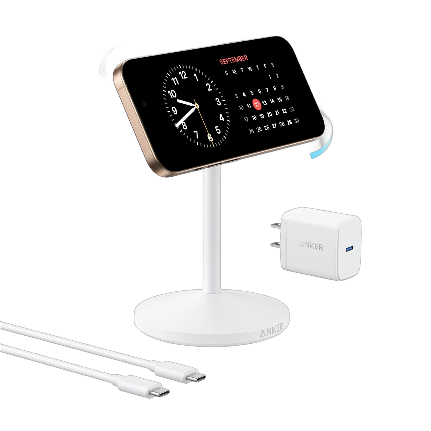 Anker MagGo iPhone 17 MagSafe Charger Compatible Stand (Qi2 15W,With Adapter)